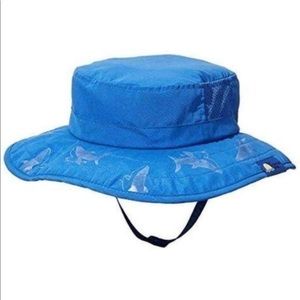 Sun Protection Zone Child’s Safari UPF 50+ Sun Hat, Blue, Shark Print